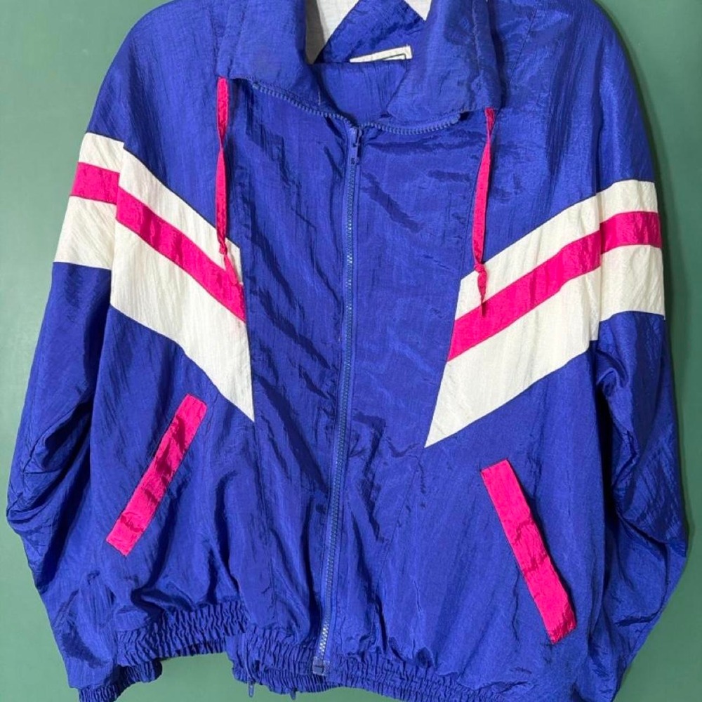 Westside Vintage 80s Tracksuit Set Blue Pink White Windbreaker Retro Large